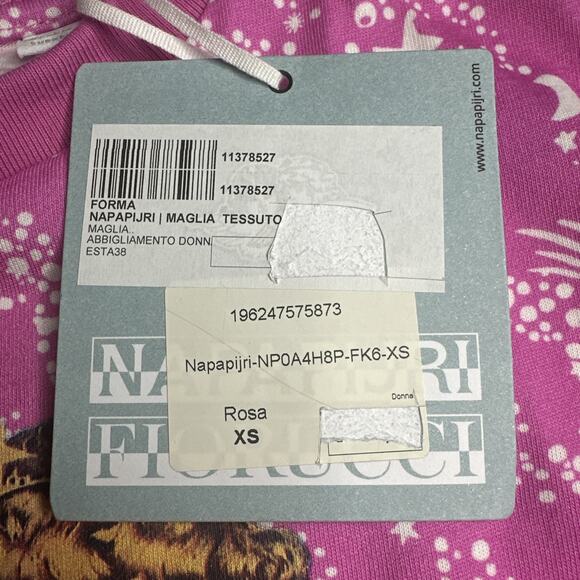 NWT Fiorucci X Napajiri Collaboration Cropped T Shirt Pink Angels Cotton XS - Picture 5 of 9